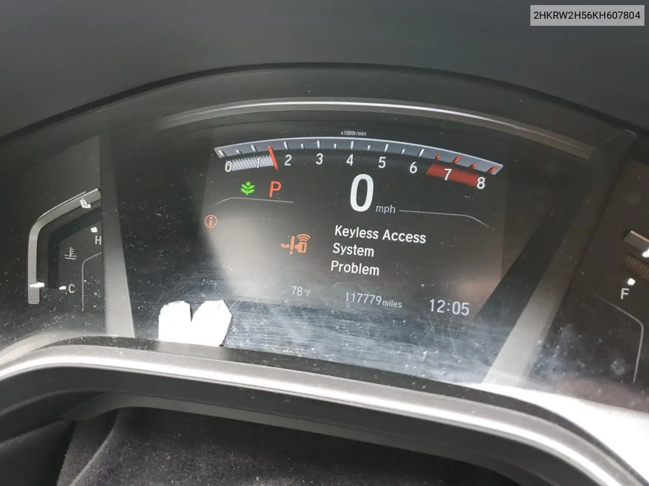 2019 Honda Cr-V Ex VIN: 2HKRW2H56KH607804 Lot: 62224085