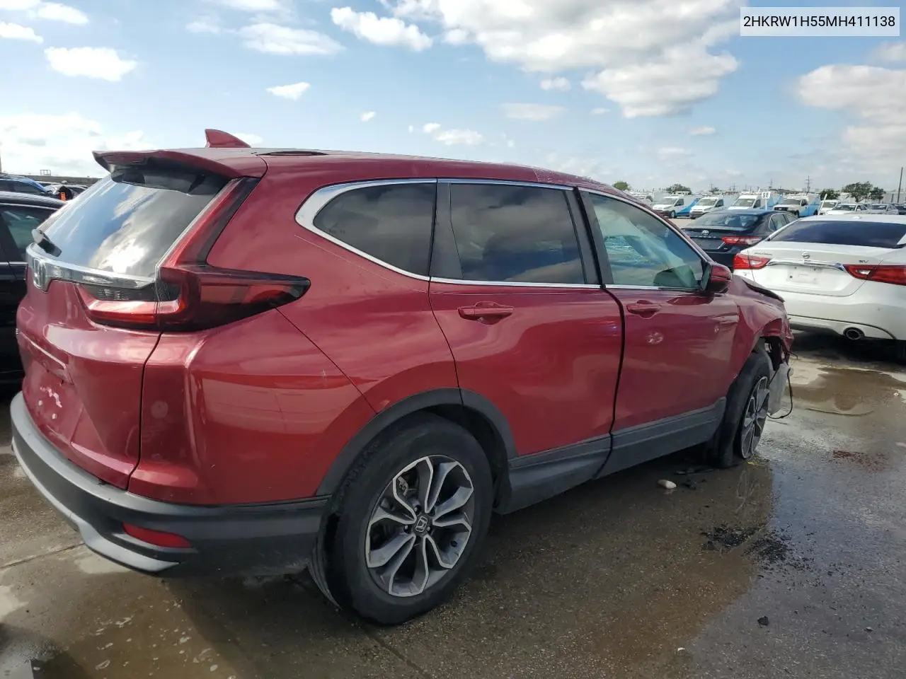 2021 Honda Cr-V Ex VIN: 2HKRW1H55MH411138 Lot: 52966885
