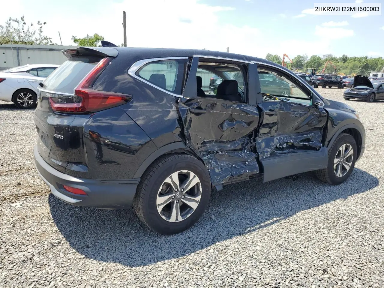 2021 Honda Cr-V Lx VIN: 2HKRW2H22MH600003 Lot: 62426265