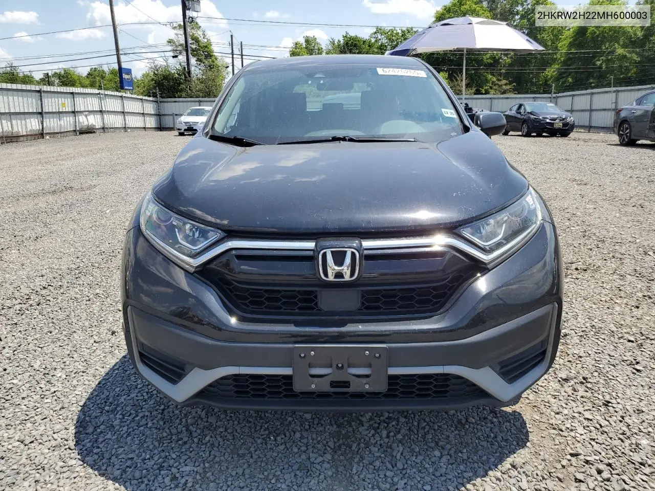 2021 Honda Cr-V Lx VIN: 2HKRW2H22MH600003 Lot: 62426265