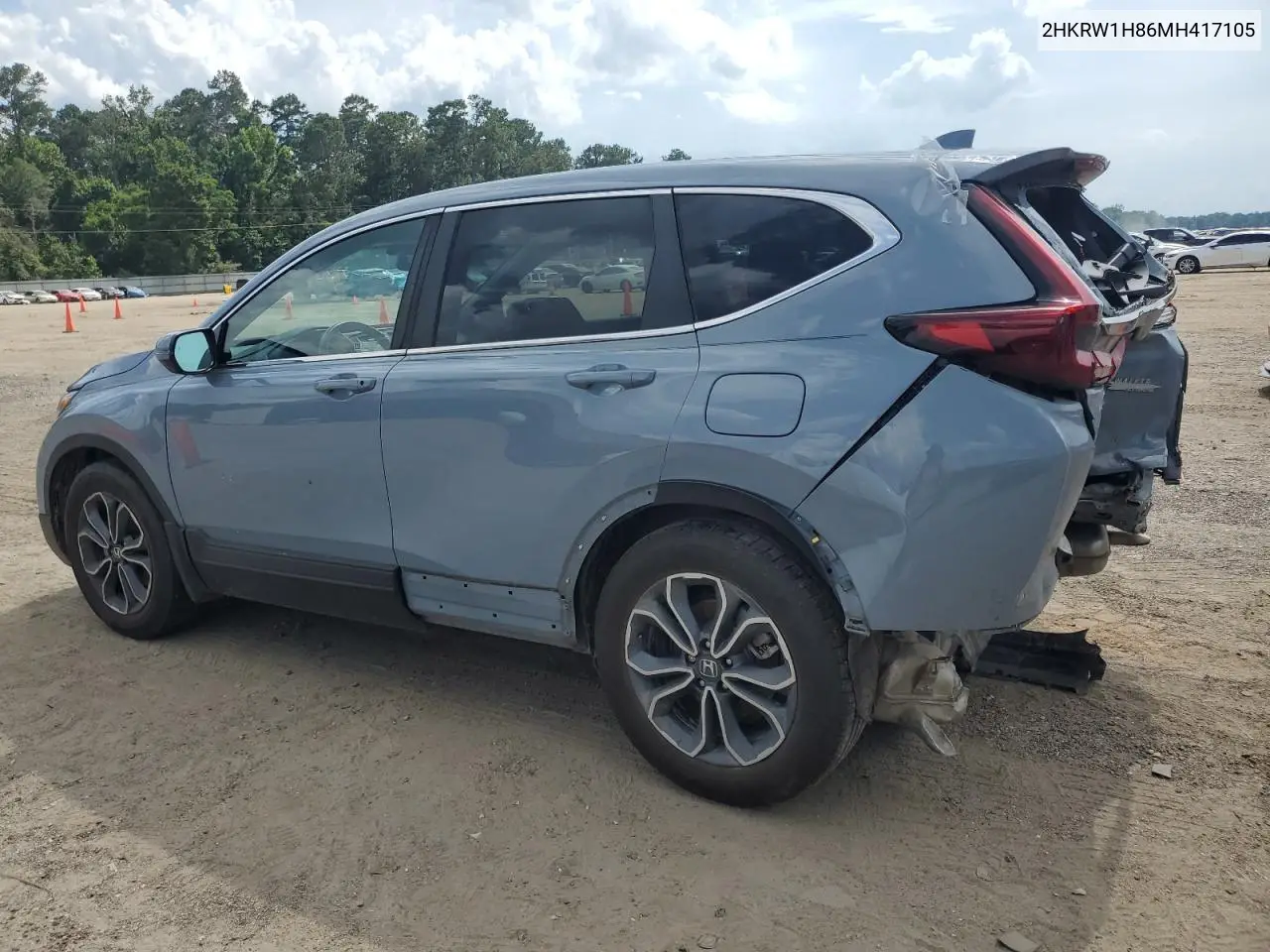 2021 Honda Cr-V Exl VIN: 2HKRW1H86MH417105 Lot: 62543695