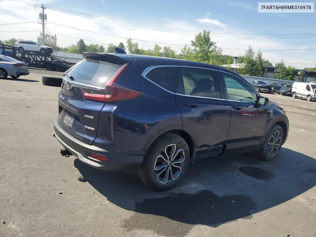 2021 Honda Cr-V Exl VIN: 7FART6H89ME016978 Lot: 62810455
