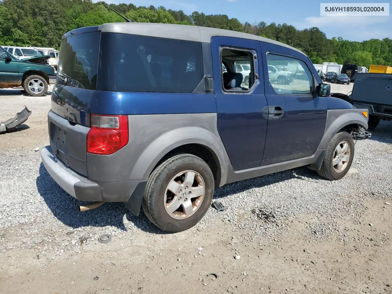 2003 Honda Element Ex VIN: 5J6YH18593L020004 Lot: 53455205