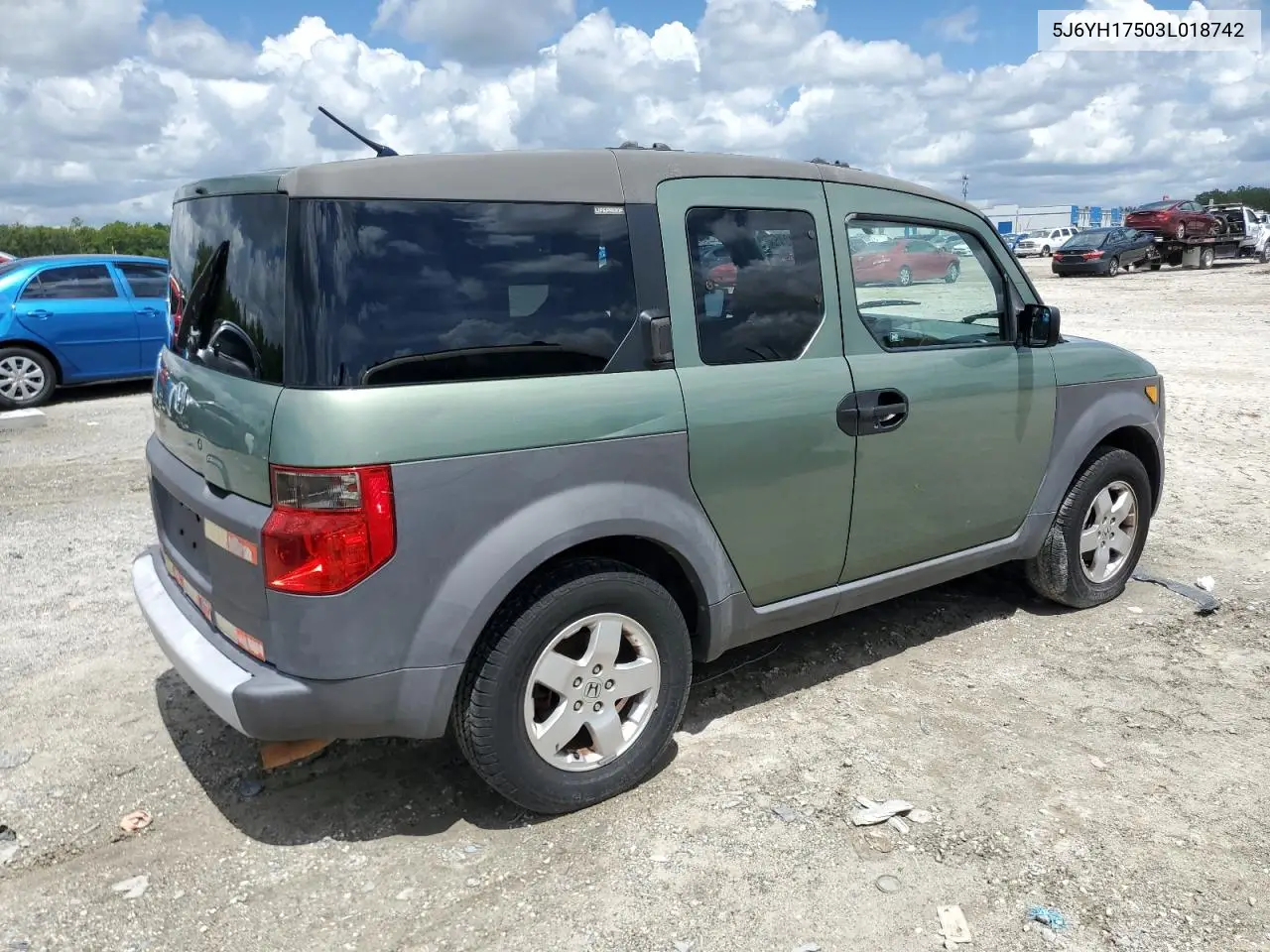 2003 Honda Element Ex VIN: 5J6YH17503L018742 Lot: 63024345
