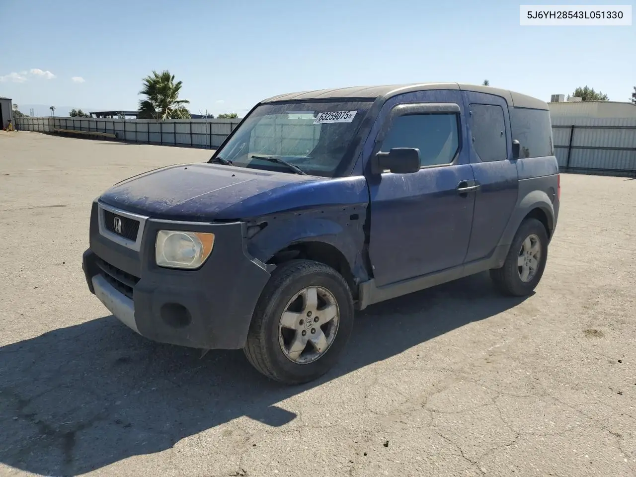 2003 Honda Element Ex VIN: 5J6YH28543L051330 Lot: 63259075