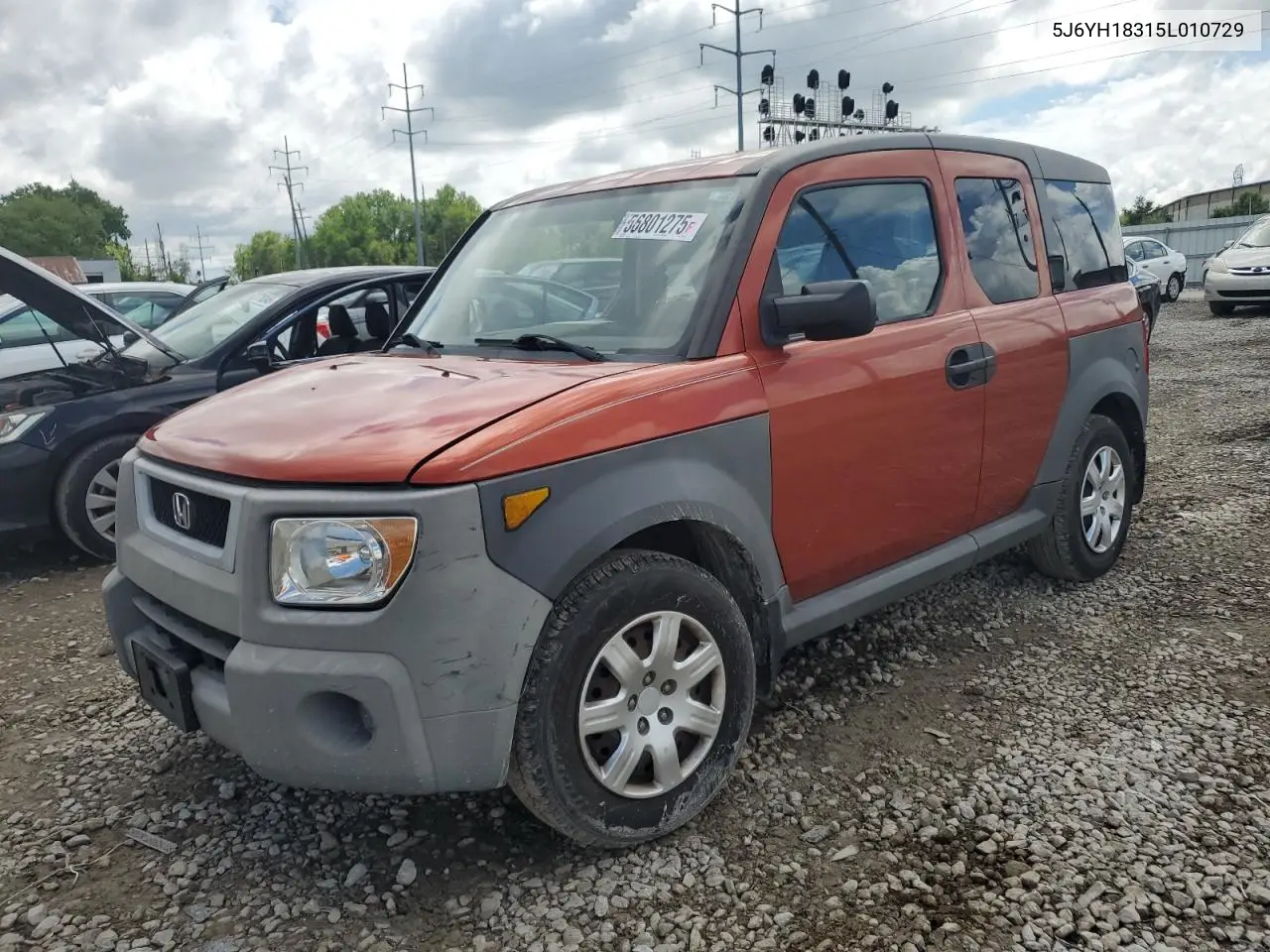 2005 Honda Element Lx VIN: 5J6YH18315L010729 Lot: 56801275