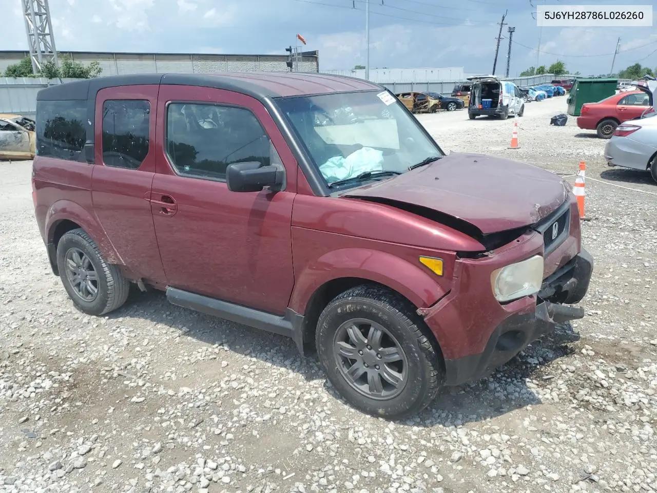 2006 Honda Element Ex VIN: 5J6YH28786L026260 Lot: 62057555