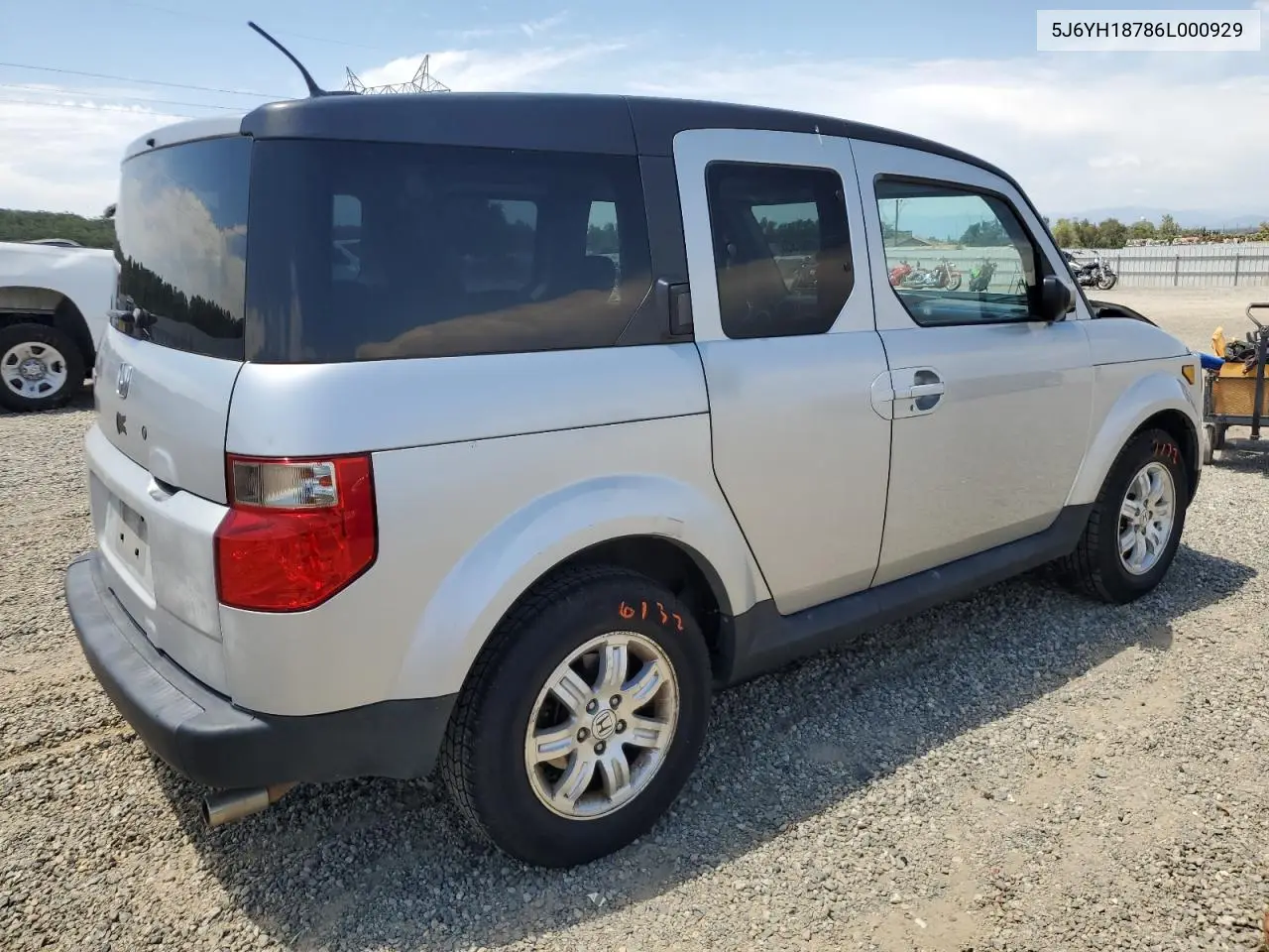 2006 Honda Element Ex VIN: 5J6YH18786L000929 Lot: 63165235