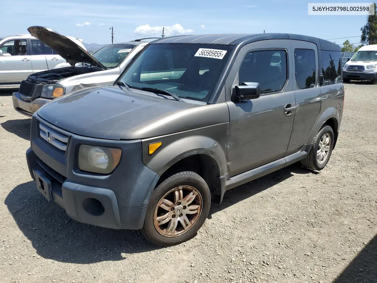 2008 Honda Element Ex VIN: 5J6YH28798L002598 Lot: 56595955