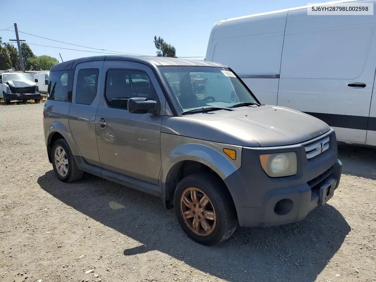 2008 Honda Element Ex VIN: 5J6YH28798L002598 Lot: 56595955