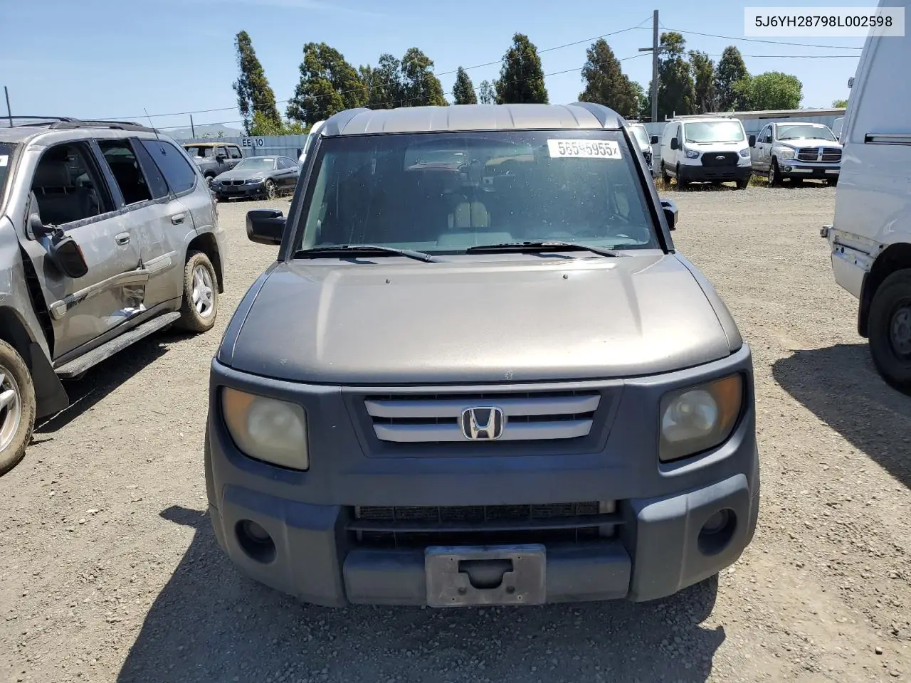 2008 Honda Element Ex VIN: 5J6YH28798L002598 Lot: 56595955