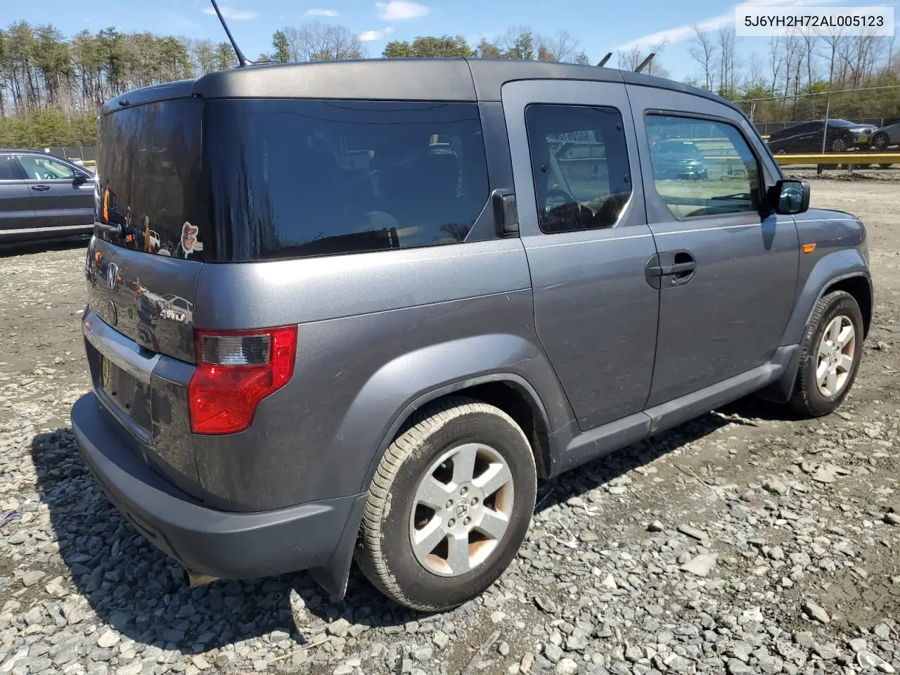 2010 Honda Element Ex VIN: 5J6YH2H72AL005123 Lot: 50206125