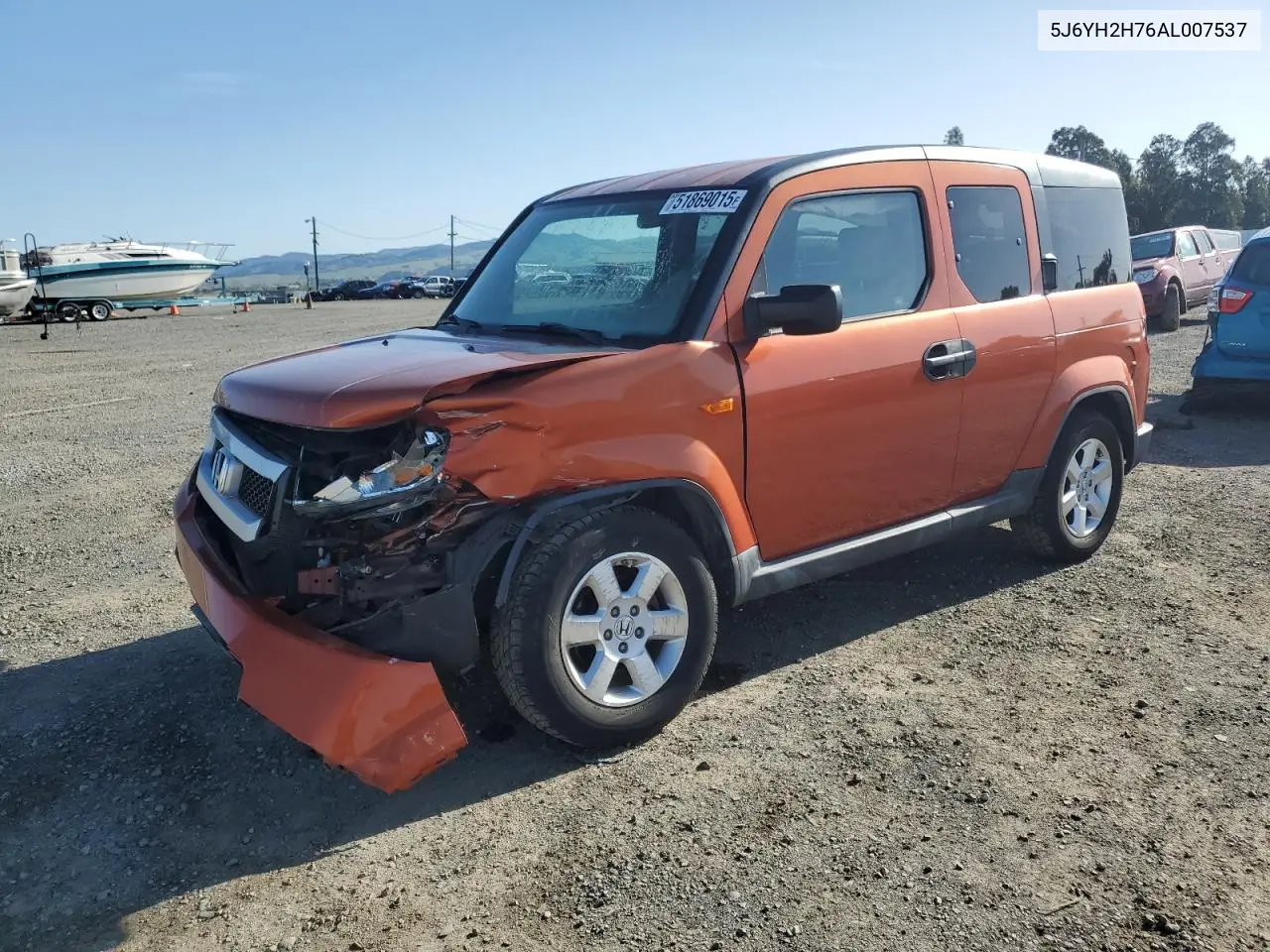 2010 Honda Element Ex VIN: 5J6YH2H76AL007537 Lot: 51869015