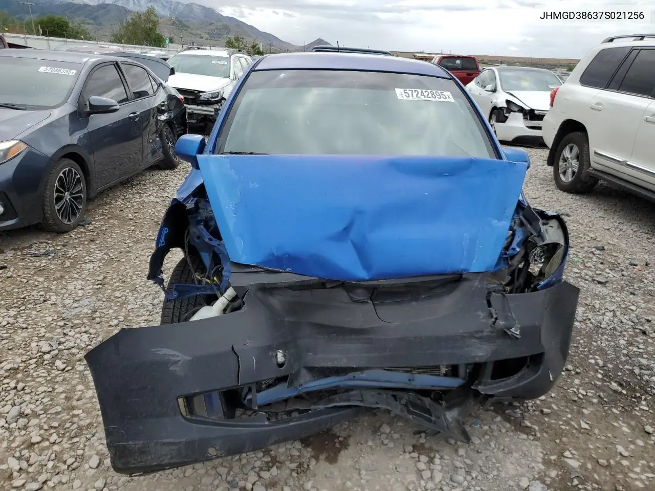 2007 Honda Fit S VIN: JHMGD38637S021256 Lot: 57242895