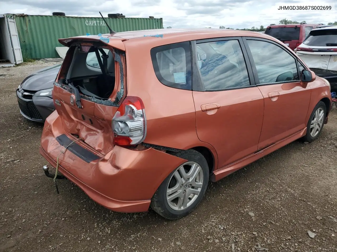 2007 Honda Fit S VIN: JHMGD38687S002699 Lot: 62653725