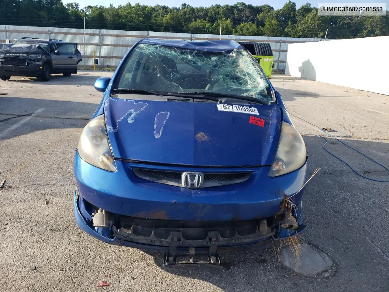 2007 Honda Fit S VIN: JHMGD38687S001553 Lot: 62716555