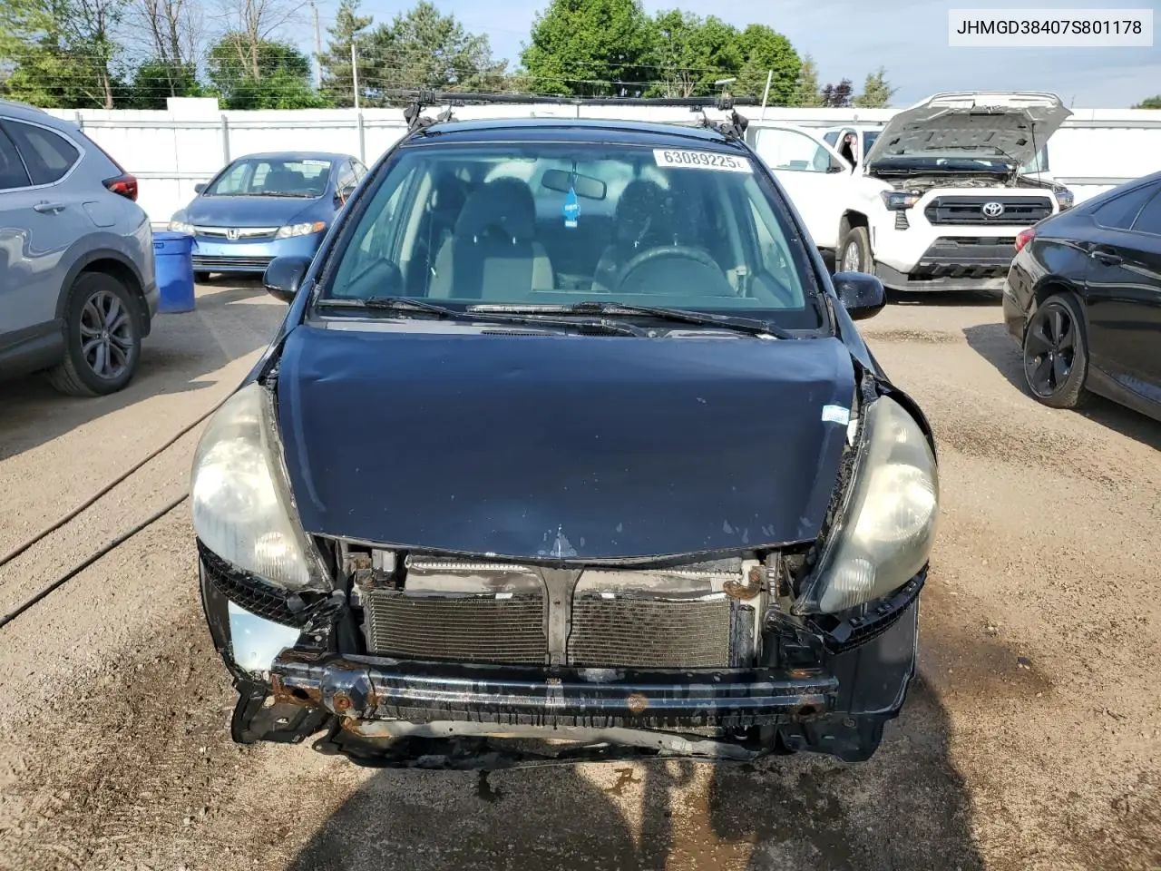 2007 Honda Fit VIN: JHMGD38407S801178 Lot: 63089225
