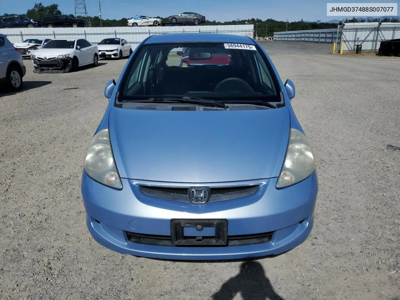 2008 Honda Fit VIN: JHMGD37488S007077 Lot: 56944175