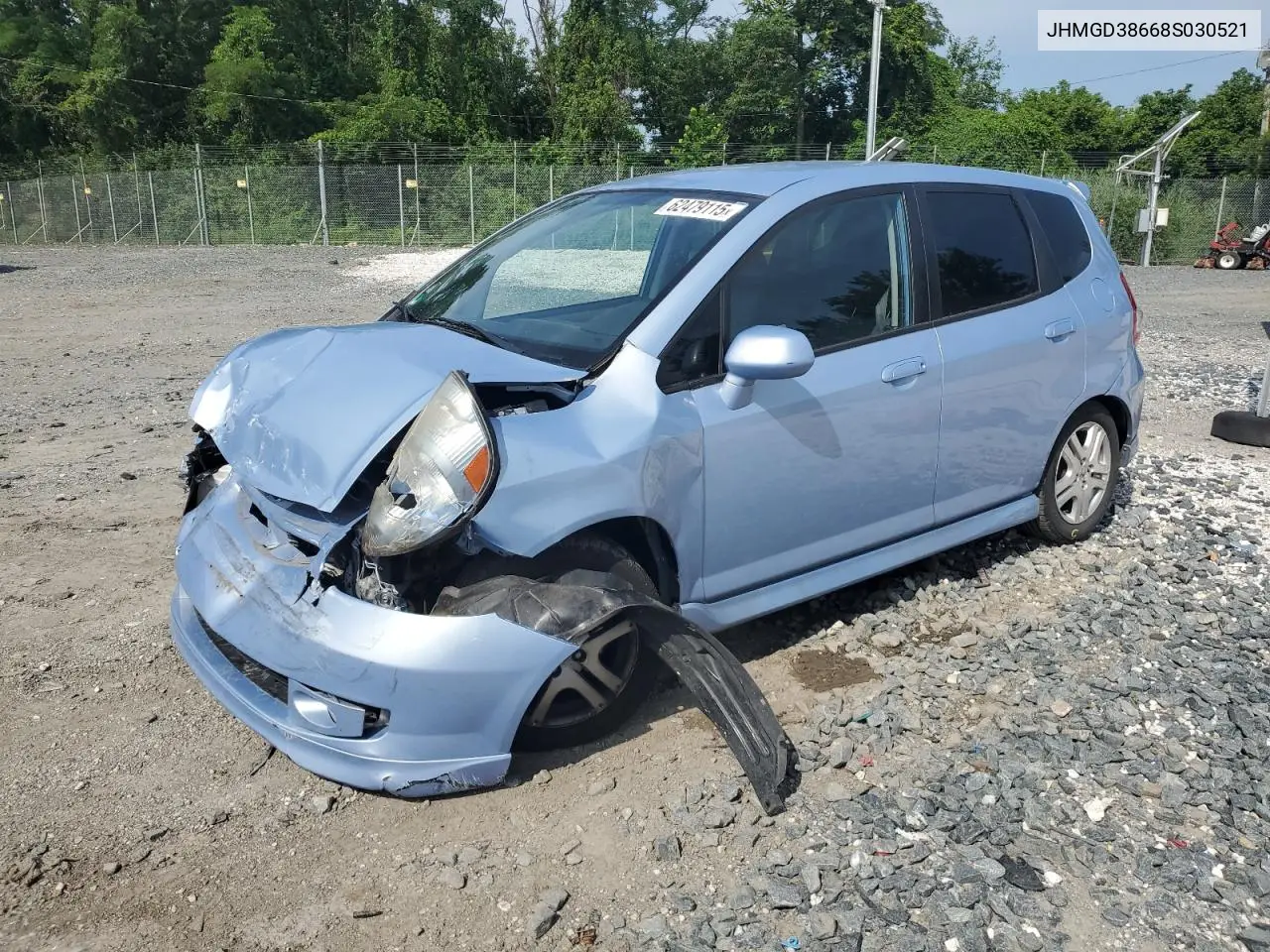2008 Honda Fit Sport VIN: JHMGD38668S030521 Lot: 62479115