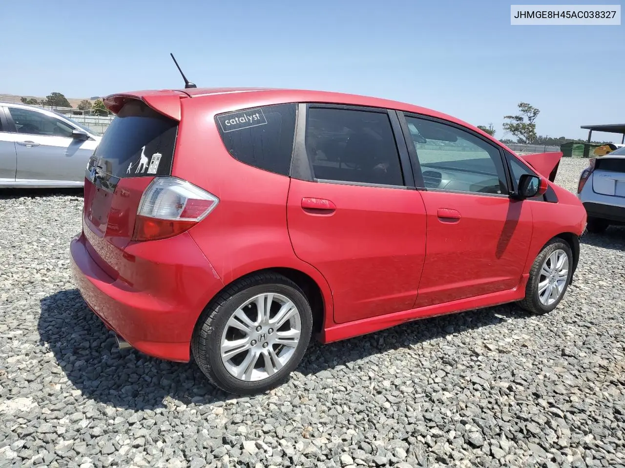 2010 Honda Fit Sport VIN: JHMGE8H45AC038327 Lot: 61272615