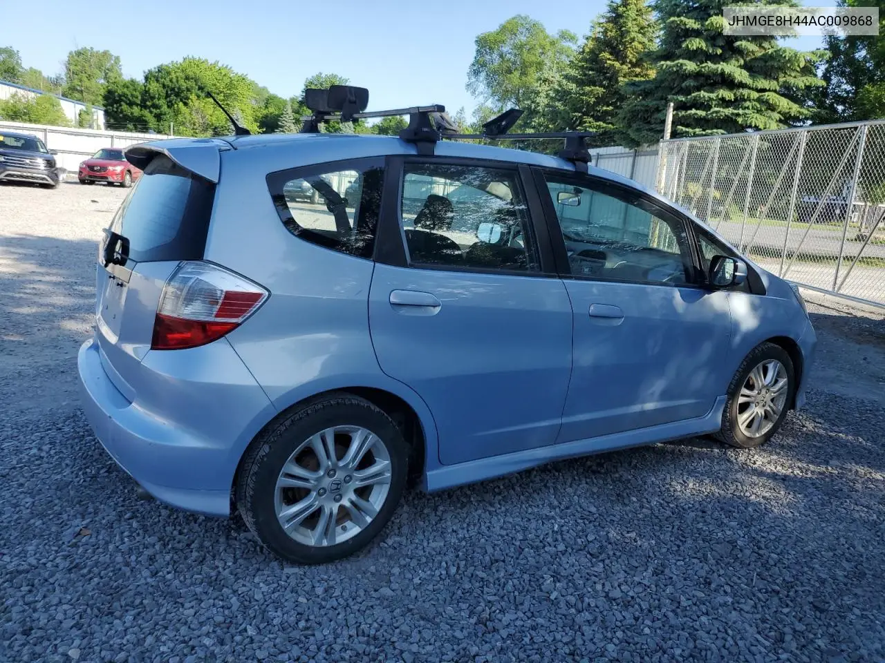 2010 Honda Fit Sport VIN: JHMGE8H44AC009868 Lot: 62073225