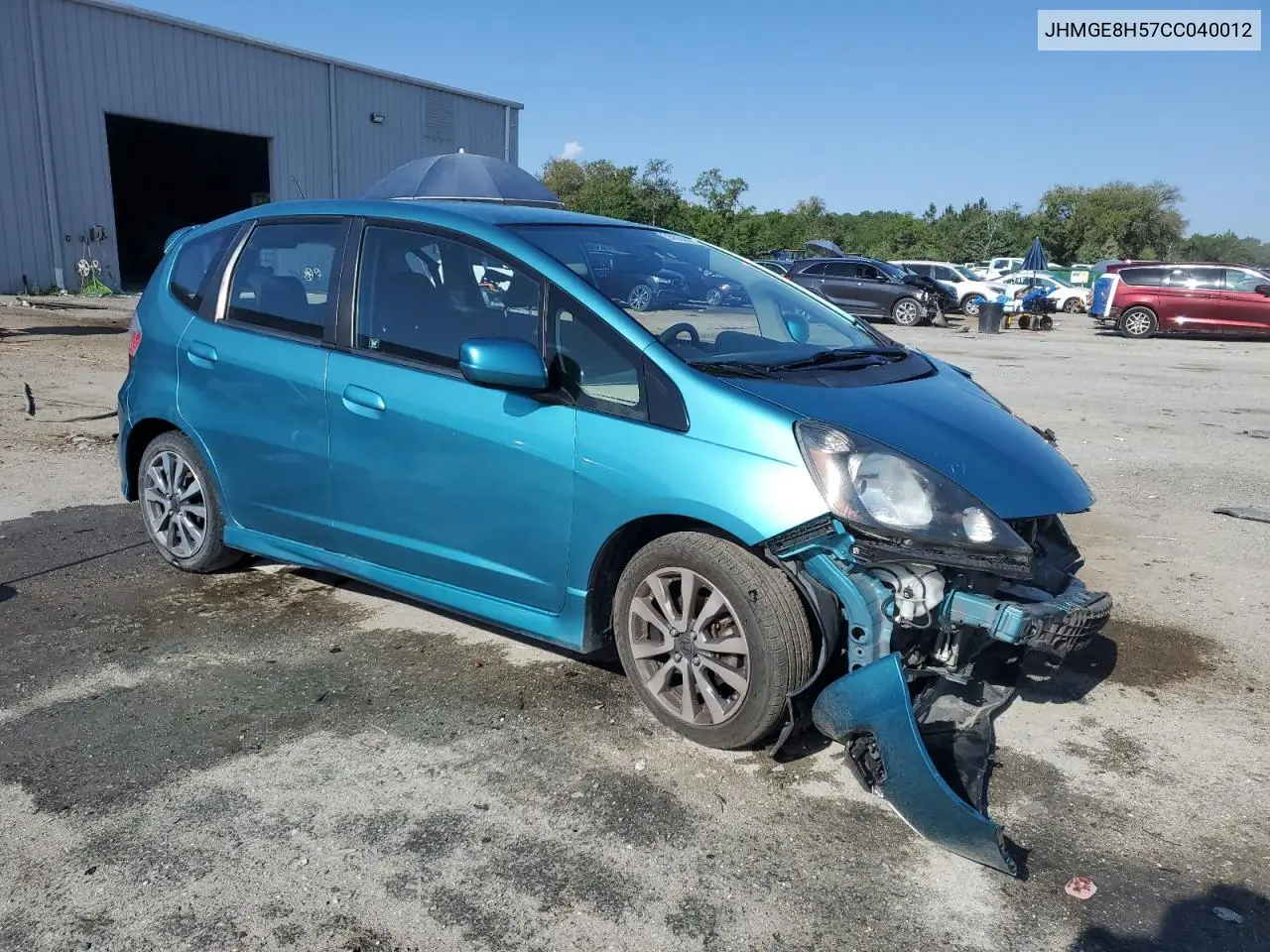 2012 Honda Fit Sport VIN: JHMGE8H57CC040012 Lot: 55620325