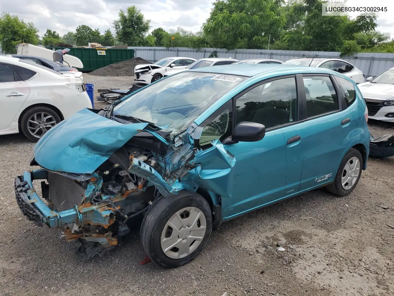 2012 Honda Fit Dx-A VIN: LUCGE8G34C3002945 Lot: 60703125