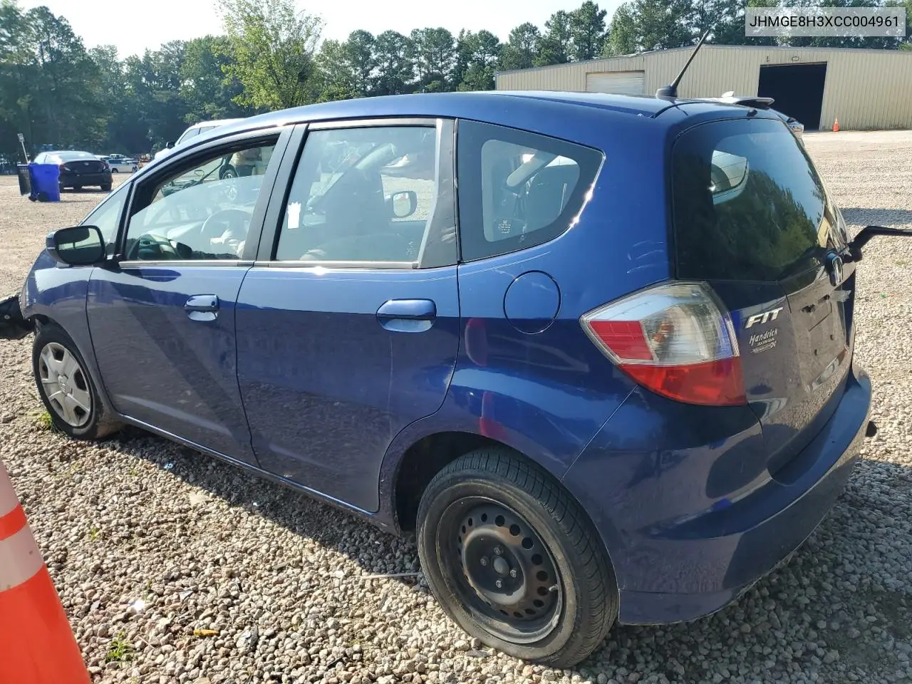 2012 Honda Fit VIN: JHMGE8H3XCC004961 Lot: 61347355