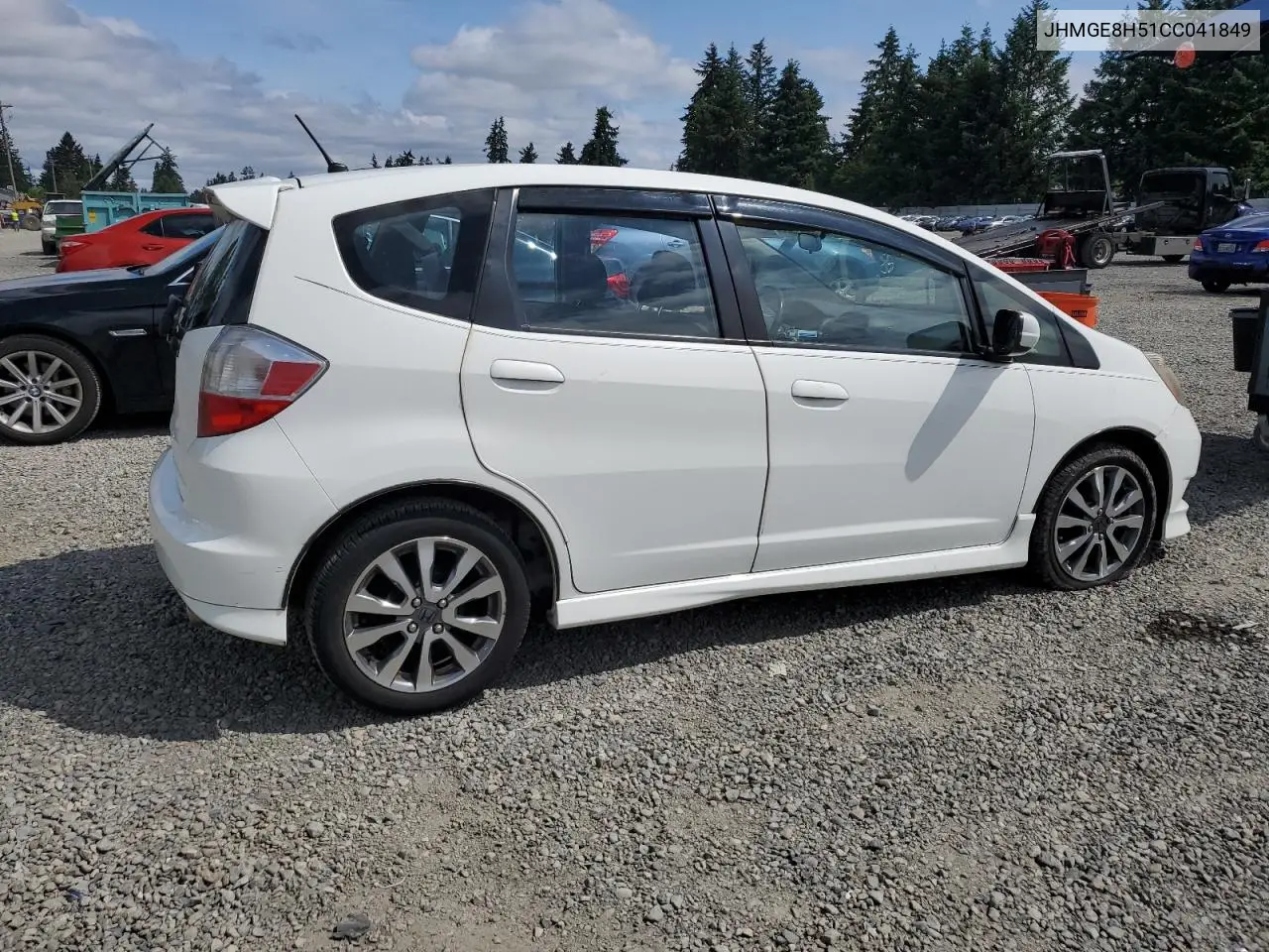 2012 Honda Fit Sport VIN: JHMGE8H51CC041849 Lot: 62390165
