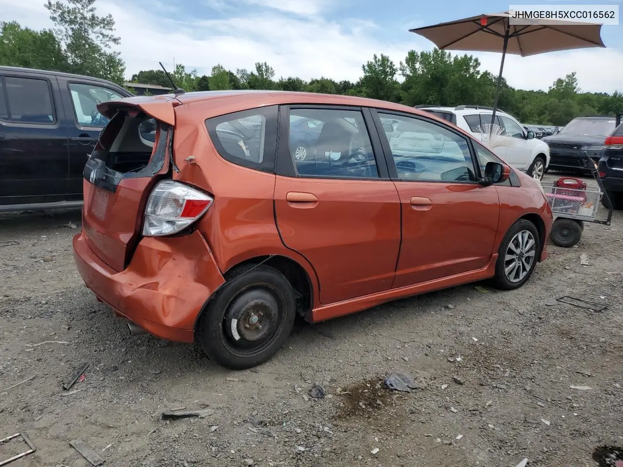 jhmge8h5xcc016562 JHMGE8H5XCC016562 2012 Honda Fit Sport