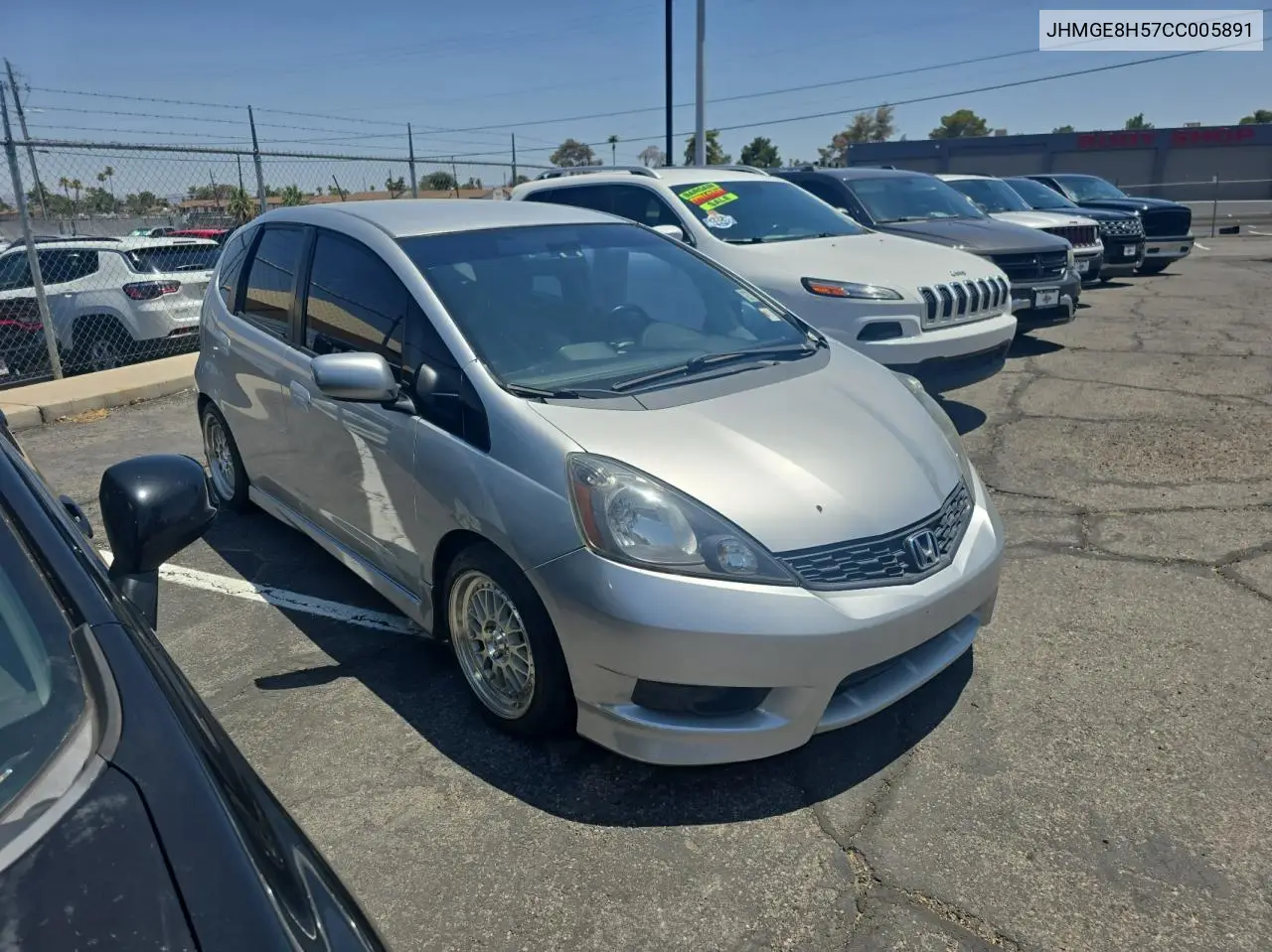 2012 Honda Fit Sport VIN: JHMGE8H57CC005891 Lot: 62764025