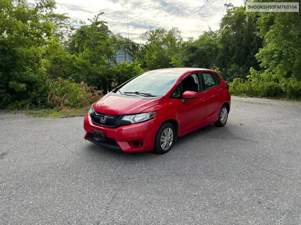 2015 Honda Fit Lx VIN: 3HGGK5H50FM760104 Lot: 63164915