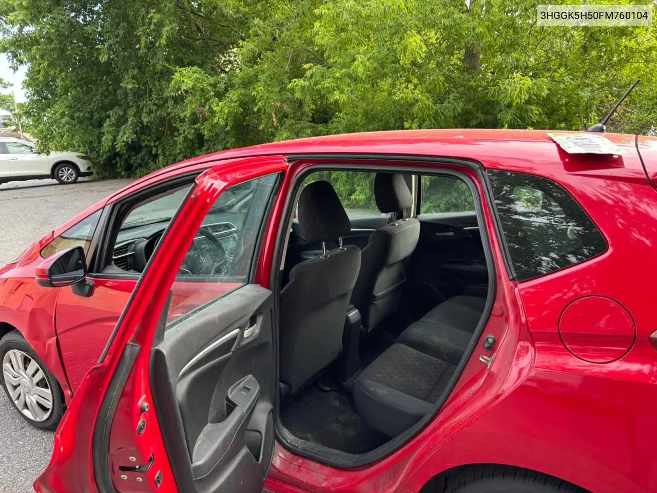 2015 Honda Fit Lx VIN: 3HGGK5H50FM760104 Lot: 63164915