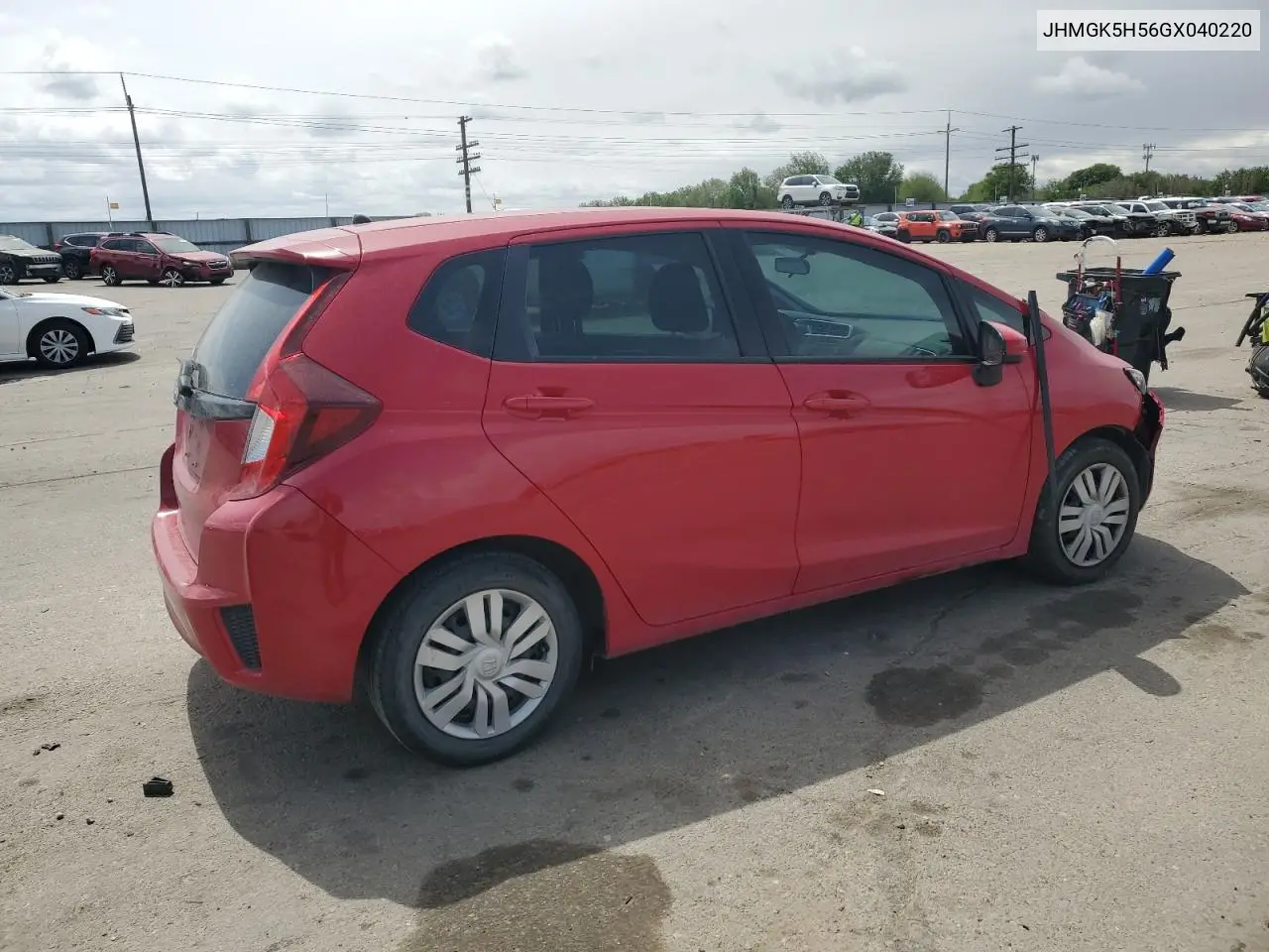 2016 Honda Fit Lx VIN: JHMGK5H56GX040220 Lot: 56584665