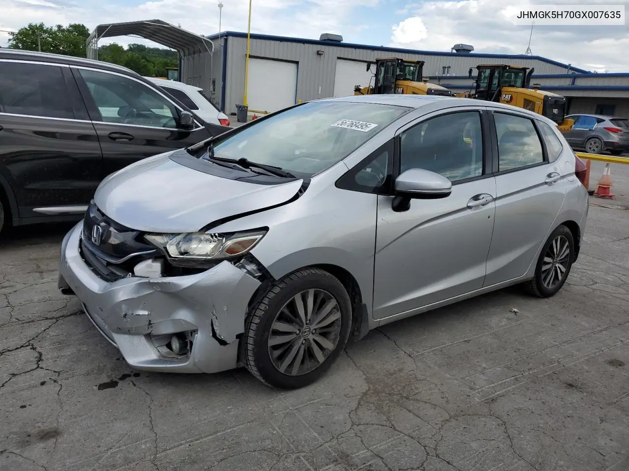 2016 Honda Fit Ex VIN: JHMGK5H70GX007635 Lot: 56768495
