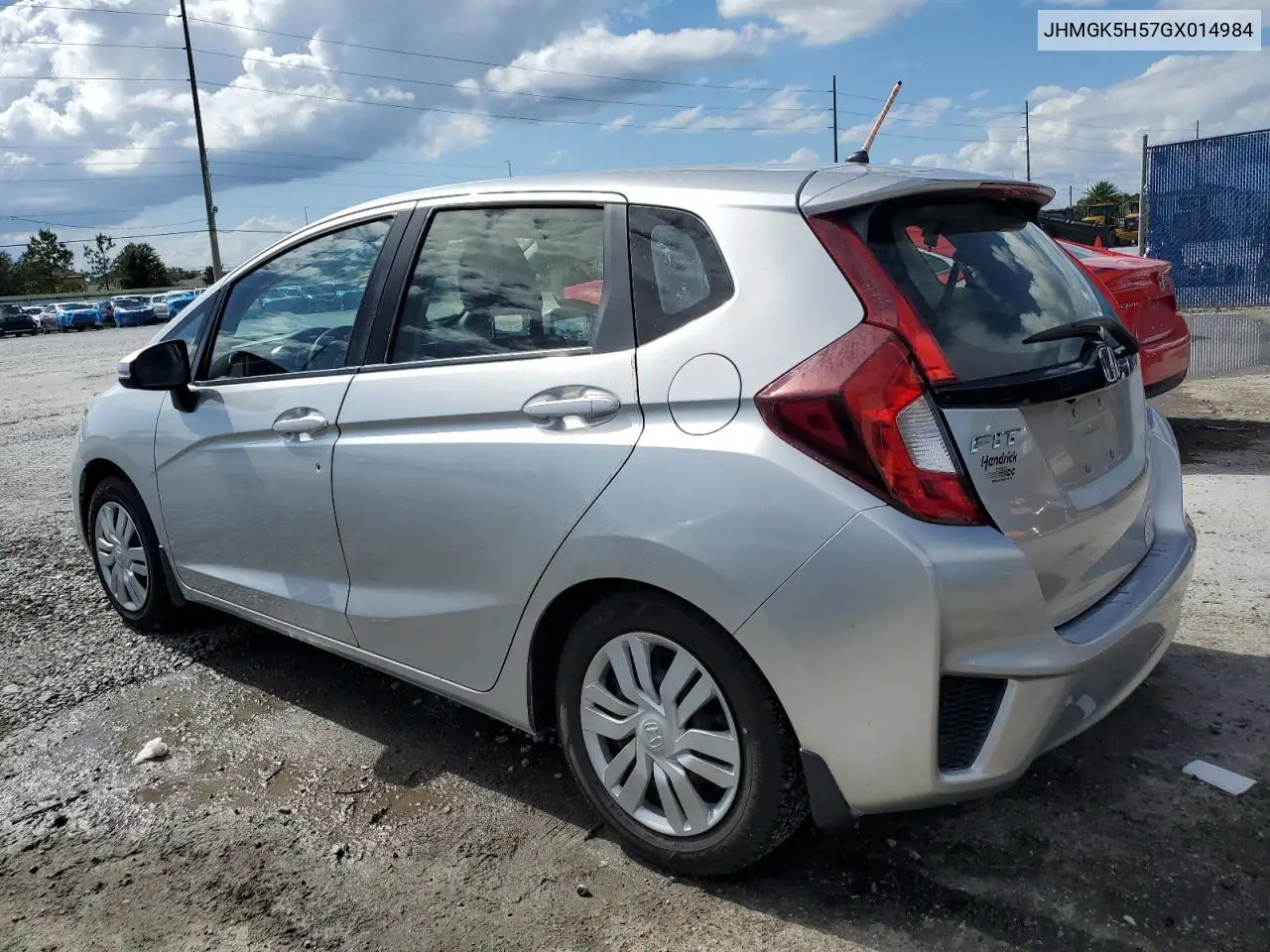 2016 Honda Fit Lx VIN: JHMGK5H57GX014984 Lot: 56843315