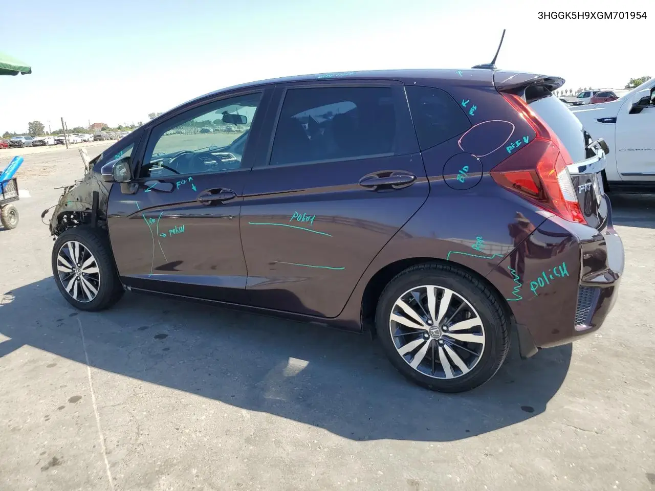 2016 Honda Fit Ex VIN: 3HGGK5H9XGM701954 Lot: 62600115