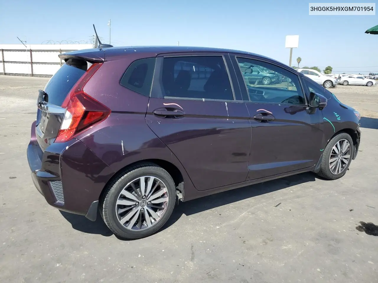 2016 Honda Fit Ex VIN: 3HGGK5H9XGM701954 Lot: 62600115