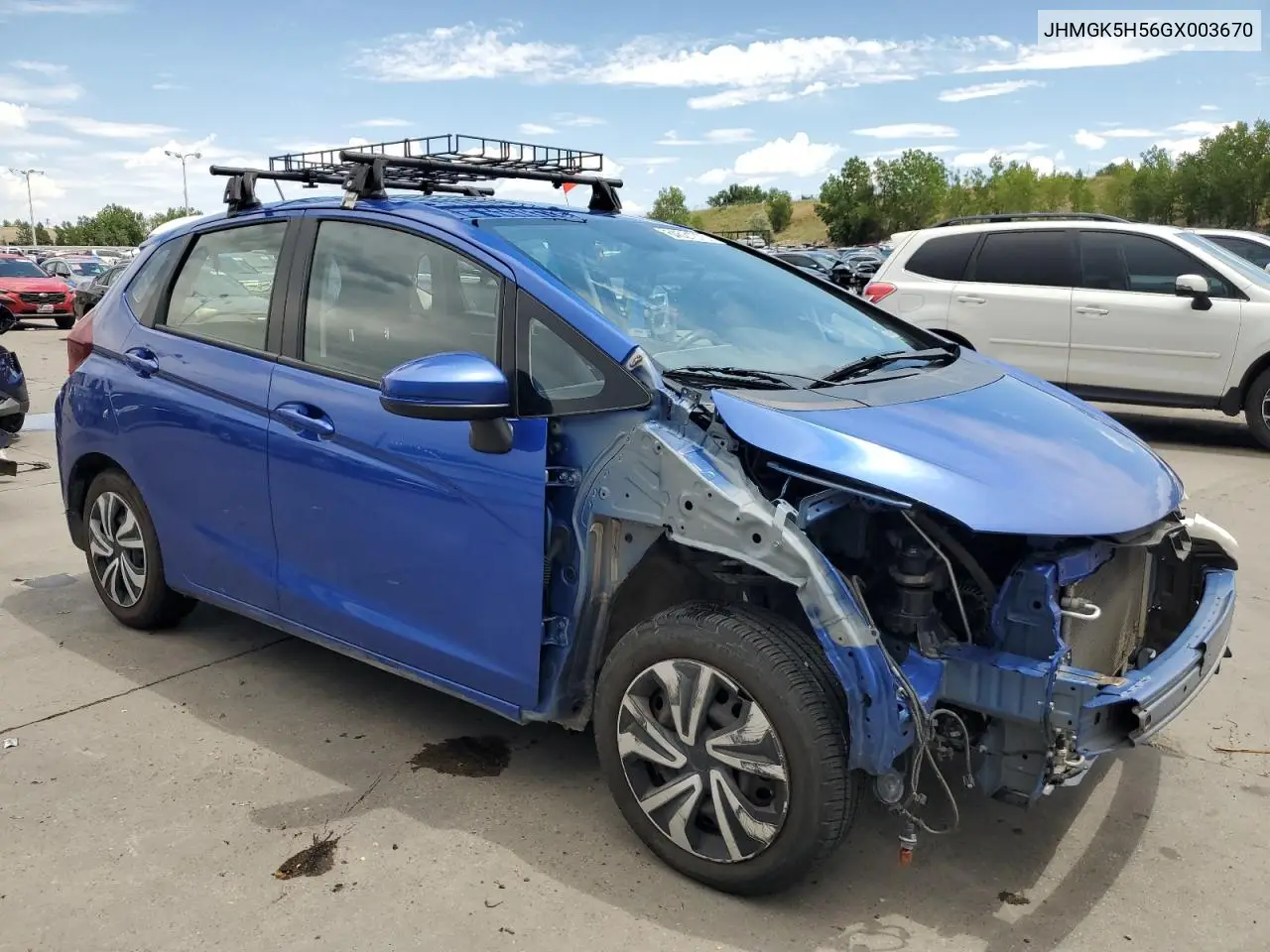 2016 Honda Fit Lx VIN: JHMGK5H56GX003670 Lot: 64521375