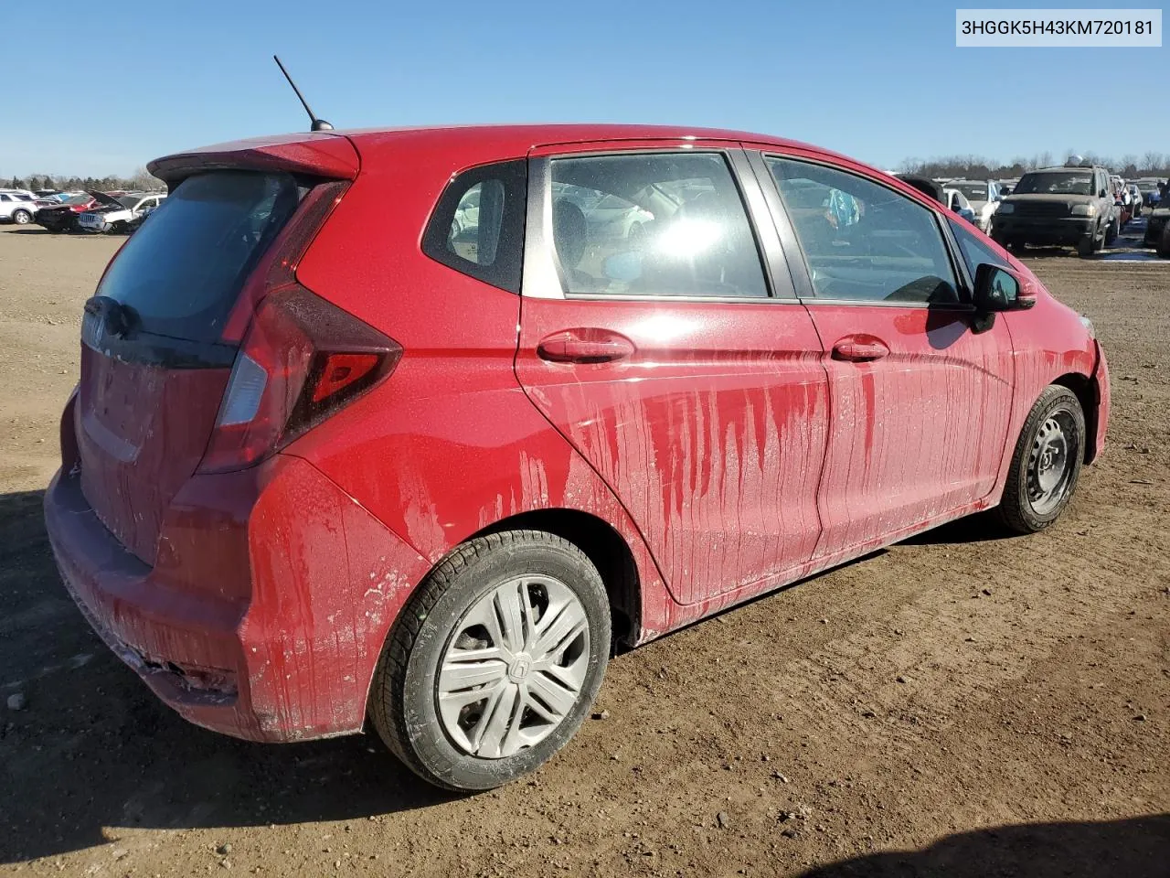 2019 Honda Fit Lx VIN: 3HGGK5H43KM720181 Lot: 42240415