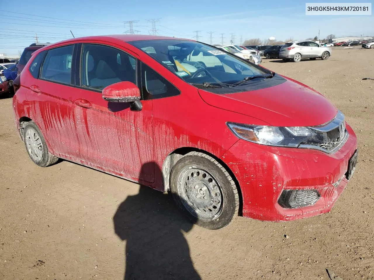 2019 Honda Fit Lx VIN: 3HGGK5H43KM720181 Lot: 42240415