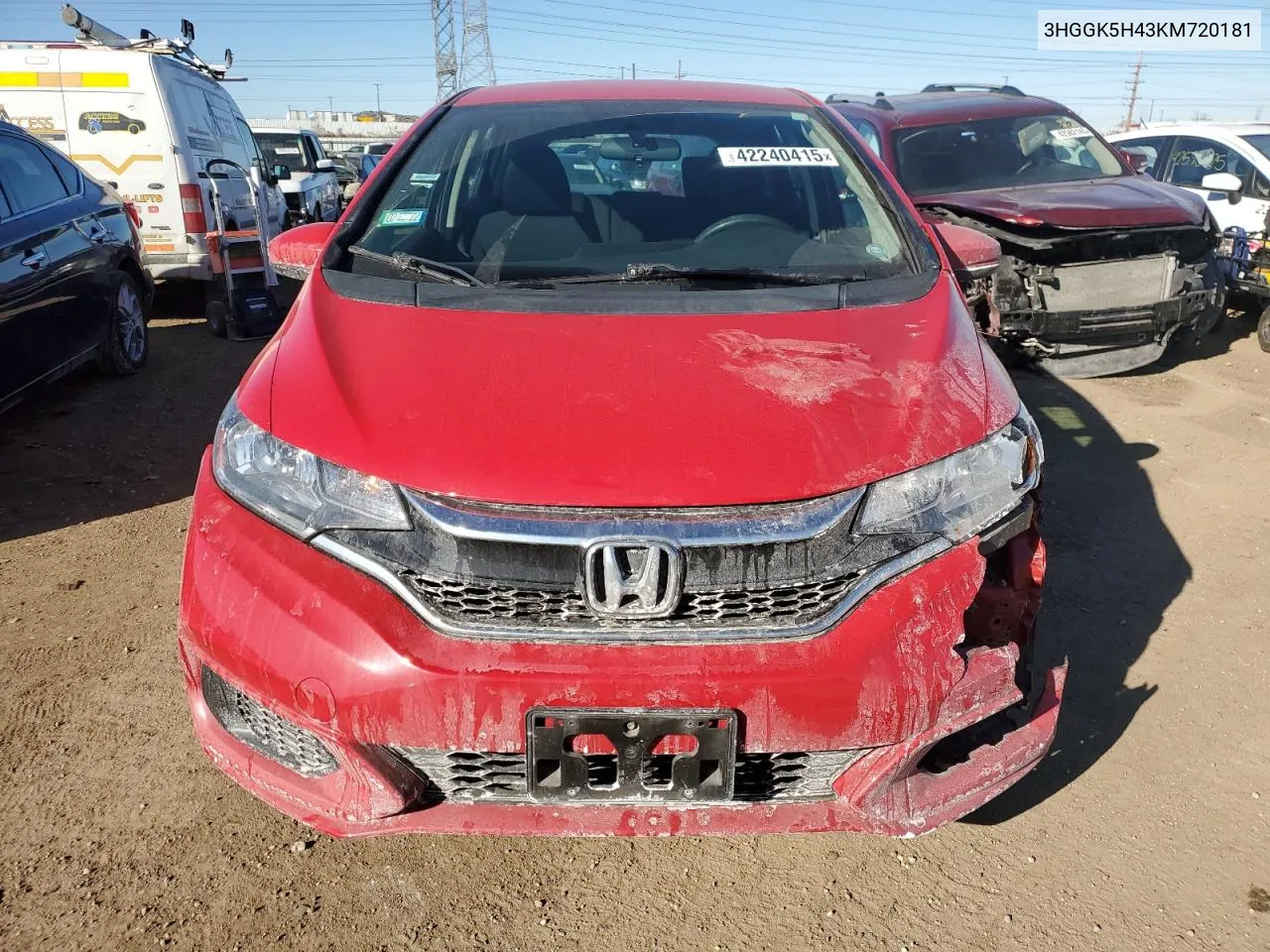 2019 Honda Fit Lx VIN: 3HGGK5H43KM720181 Lot: 42240415