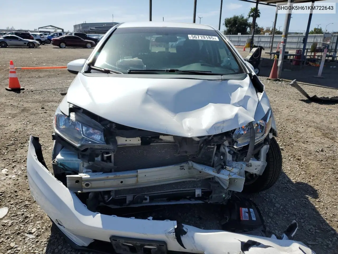 2019 Honda Fit Sport VIN: 3HGGK5H61KM722643 Lot: 56719185