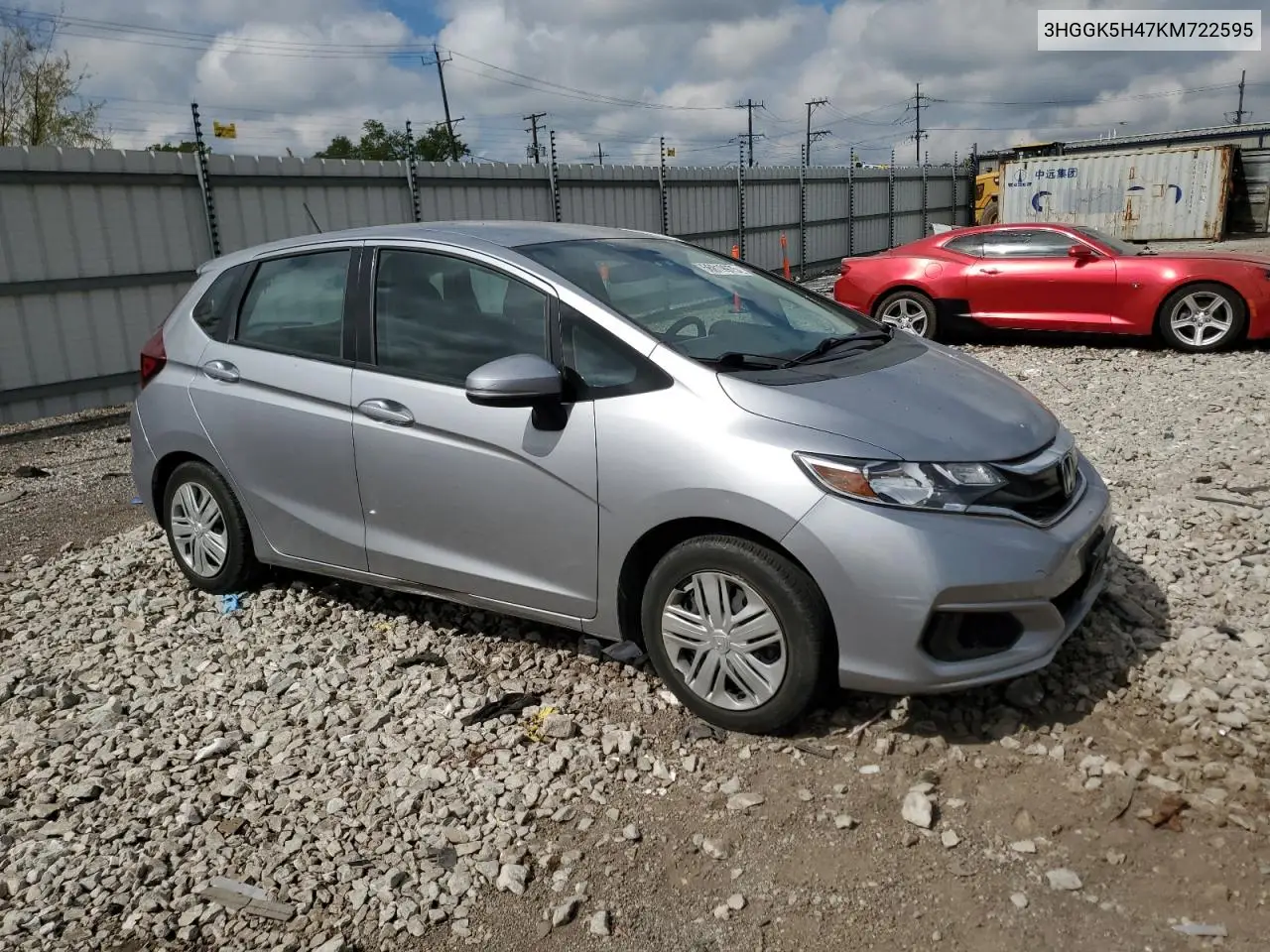 2019 Honda Fit Lx VIN: 3HGGK5H47KM722595 Lot: 56819975