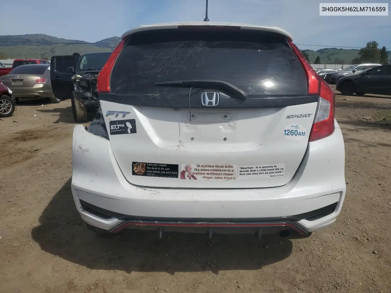 2020 Honda Fit Sport VIN: 3HGGK5H62LM716559 Lot: 50196815
