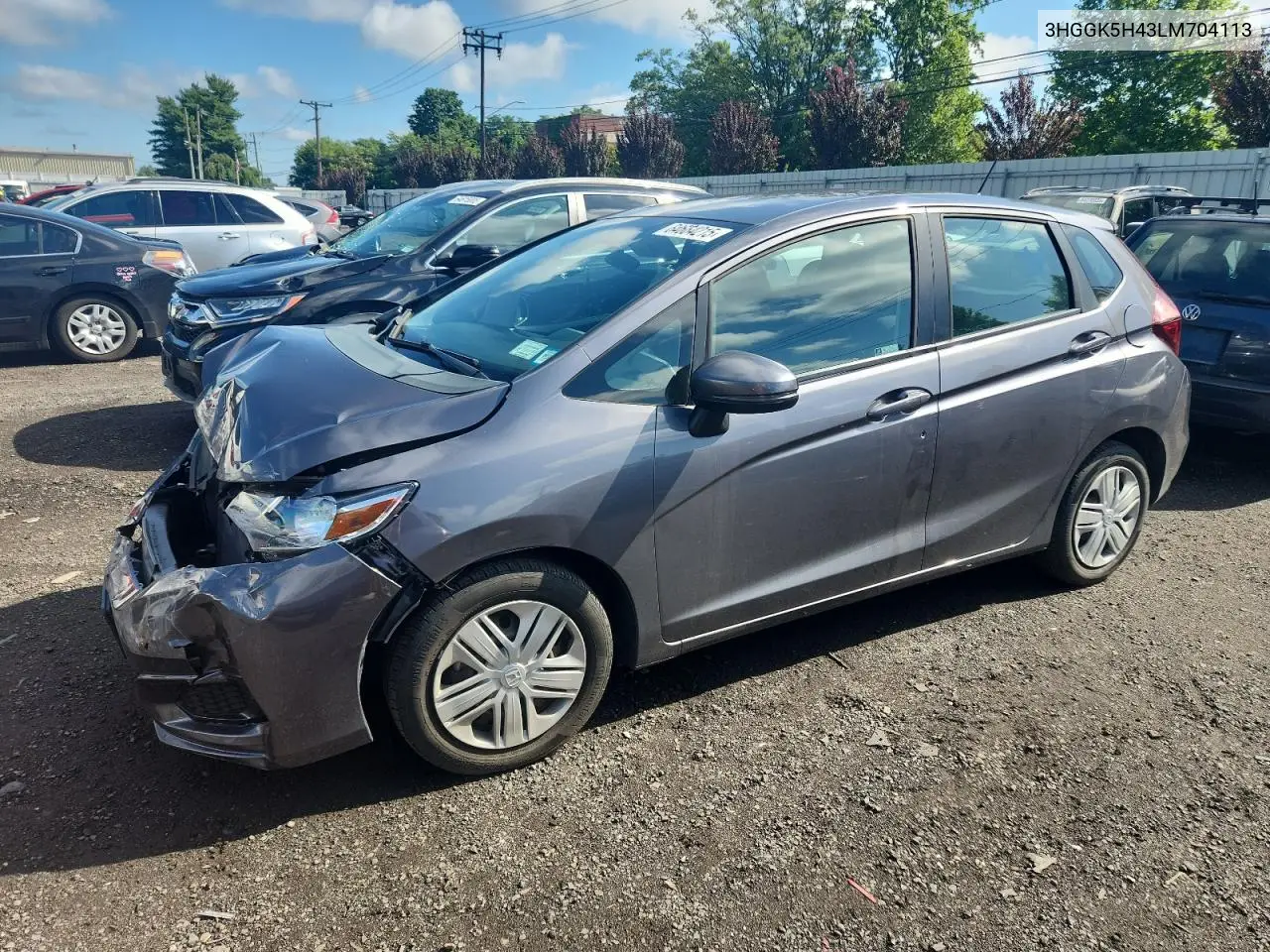 2020 Honda Fit Lx VIN: 3HGGK5H43LM704113 Lot: 64664215