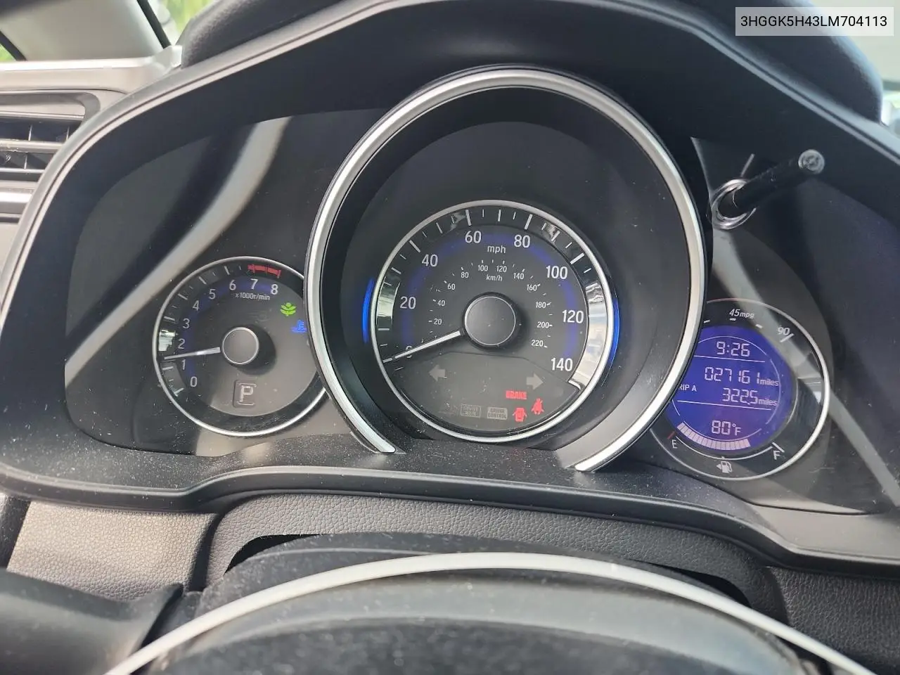 2020 Honda Fit Lx VIN: 3HGGK5H43LM704113 Lot: 64664215