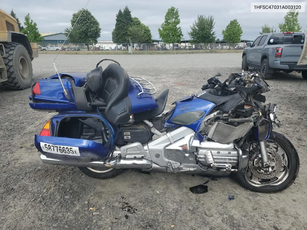 2001 Honda Gl1800 VIN: 1HFSC47031A003120 Lot: 58776635