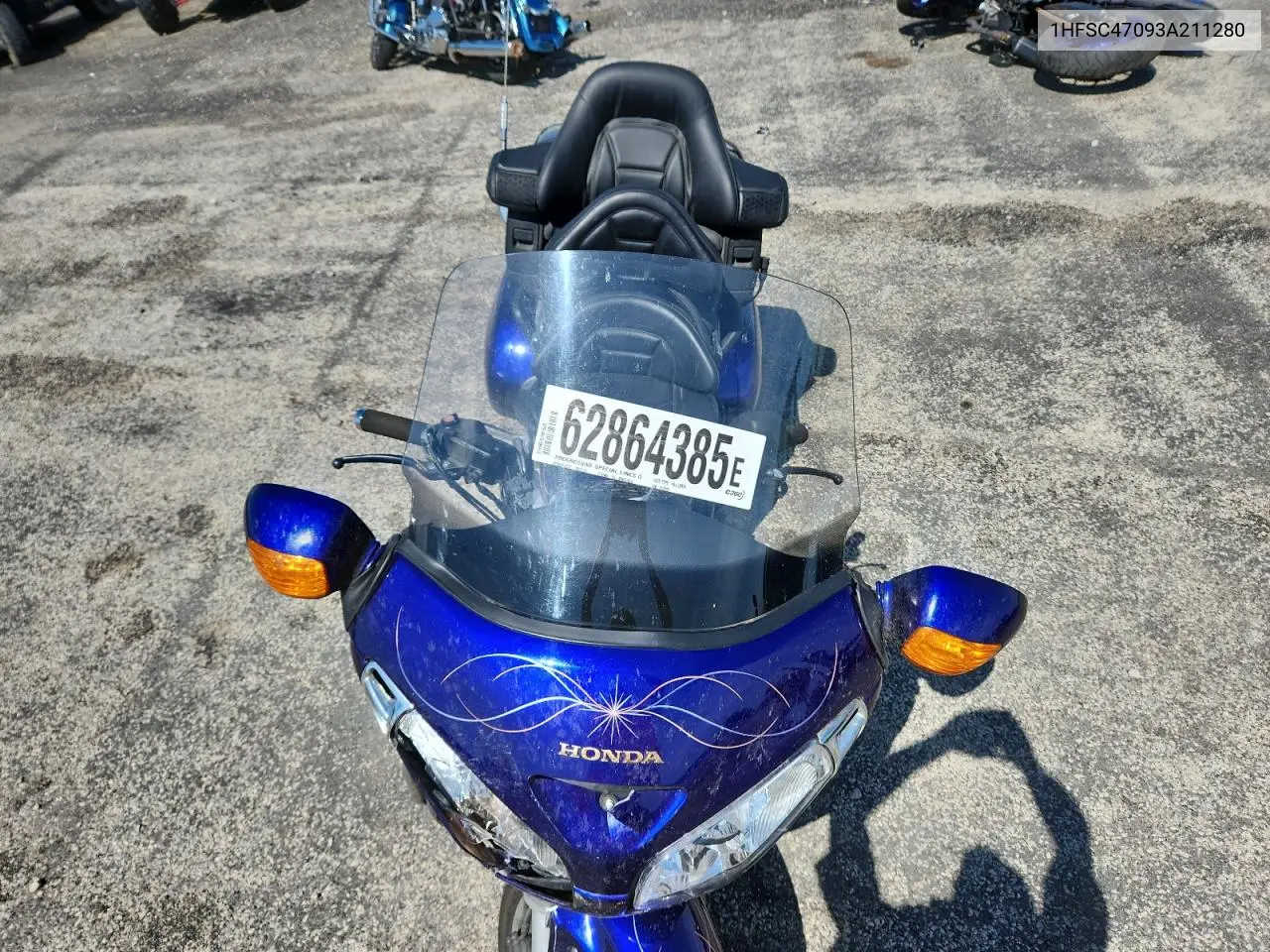 2003 Honda Gl1800 VIN: 1HFSC47093A211280 Lot: 62864385