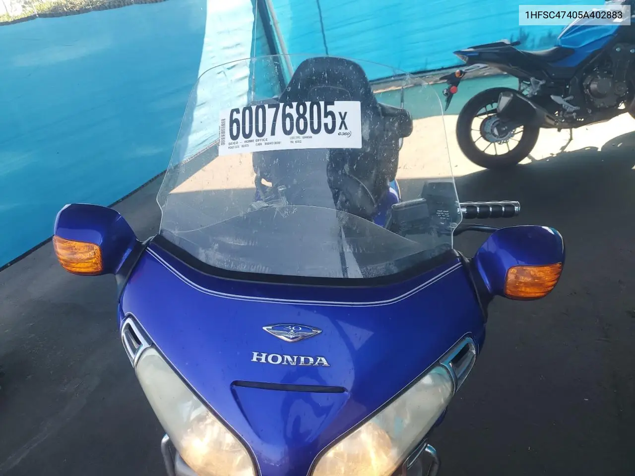 2005 Honda Gl1800 A VIN: 1HFSC47405A402883 Lot: 60076805